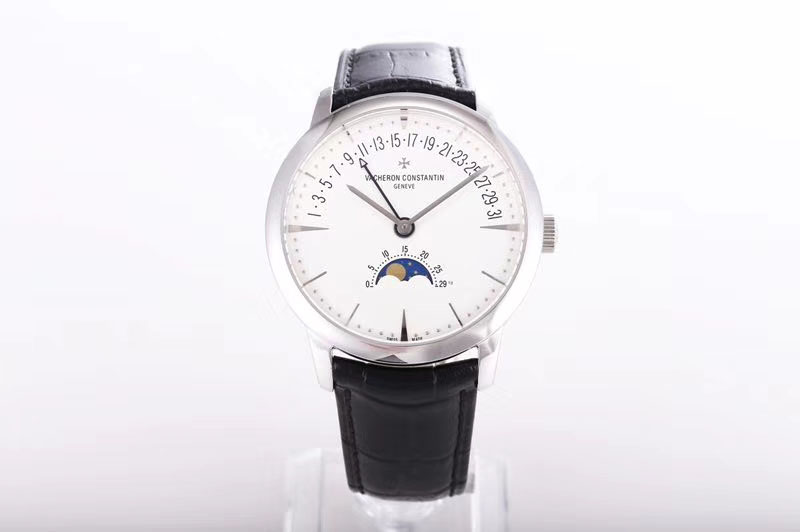 Vacheron Constantin Patrimony Moon Phase Retrograde Date SS/LE White Dial Watches