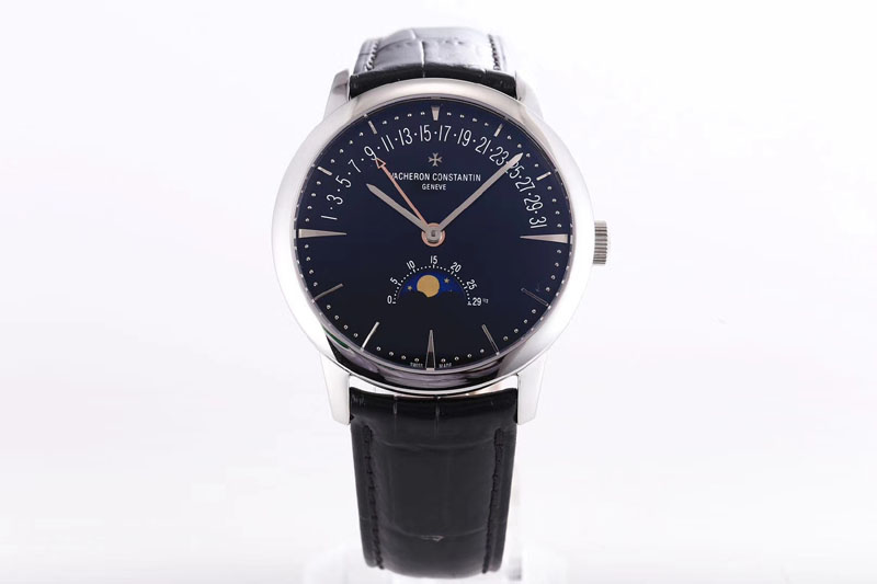 Vacheron Constantin Patrimony Moon Phase Retrograde Date SS/LE Black Dial Watches