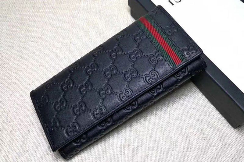 Gucci Guccissima Leather Bi-Fold Wallet 212186 Black