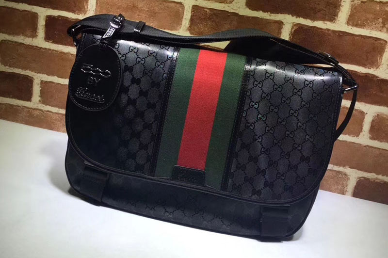Gucci 269376 Medium messenger bag with signature web Black