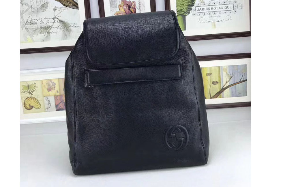 Gucci 322061 Backpack Calf Leather Black