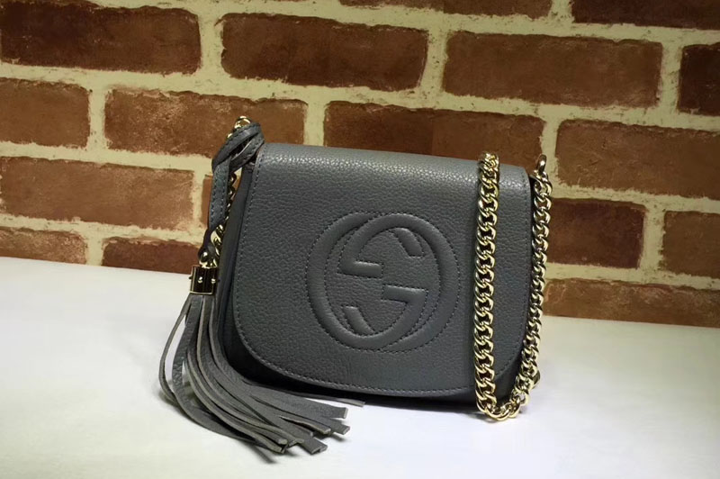 Gucci 323190 Soho Leather Chain Shoulder Bags Grey