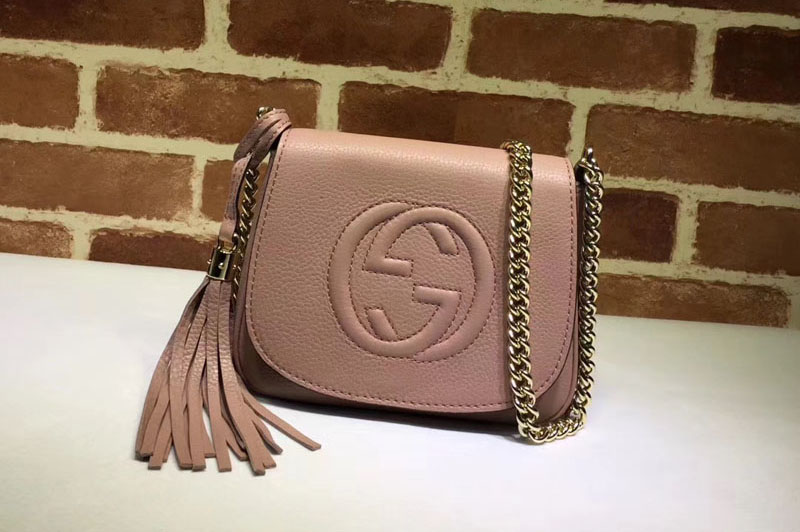Gucci 323190 Soho Leather Chain Shoulder Bags Pink