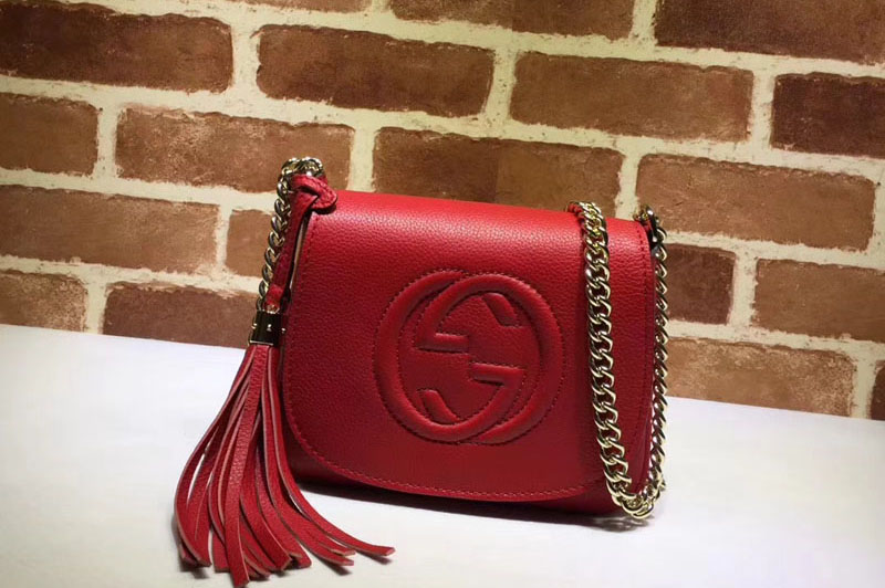 Gucci 323190 Soho Leather Chain Shoulder Bags Red