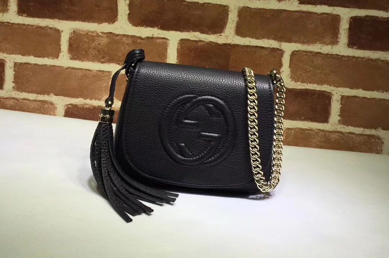 Gucci 323190 Soho Leather Chain Shoulder Bags Black
