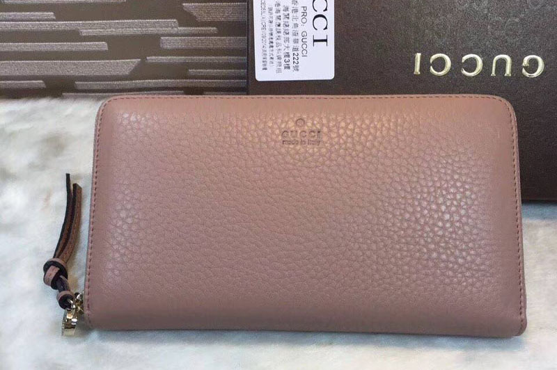 Gucci 323397 Bree Leather Zip Around Wallet Pink