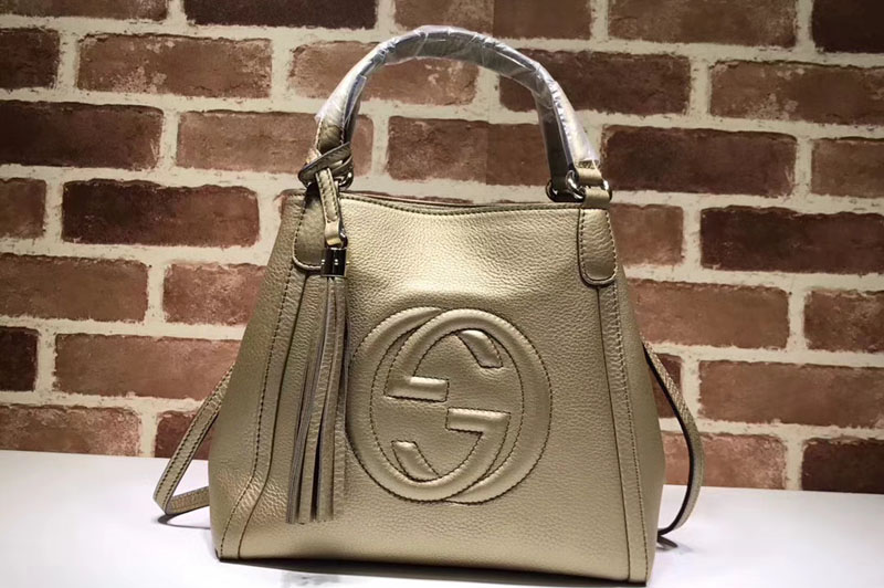 Gucci Soho Grainy Leather Shoulder Bags 336751 Gold