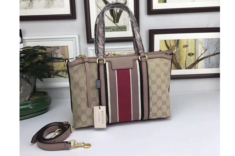 Gucci 353114 Rania Original GG Canvas Top Handle Bags with Web