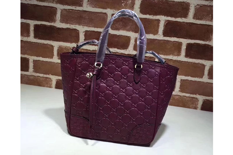 Gucci 353121 Bree Original Signature Leather Top Handle Bags Purple