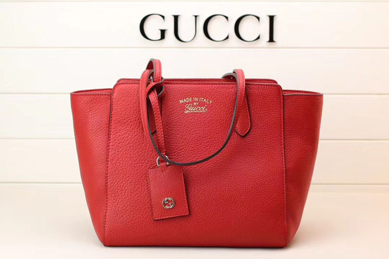 Gucci 354408 Swing Leather Tote Bags Red