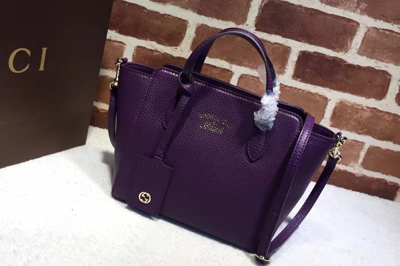 Gucci Swing mini Leather Top Handle Bag 368827 Purple