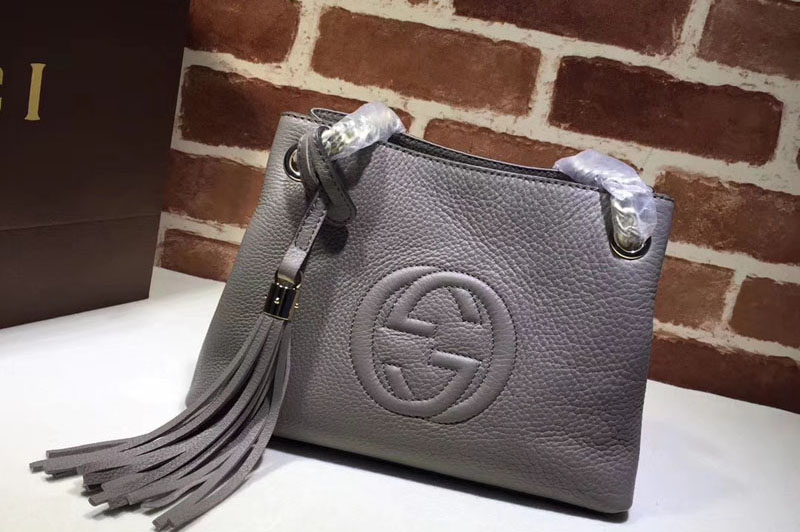 Gucci 387043 Soho Leather Chain Strap Shoulder Bags Grey