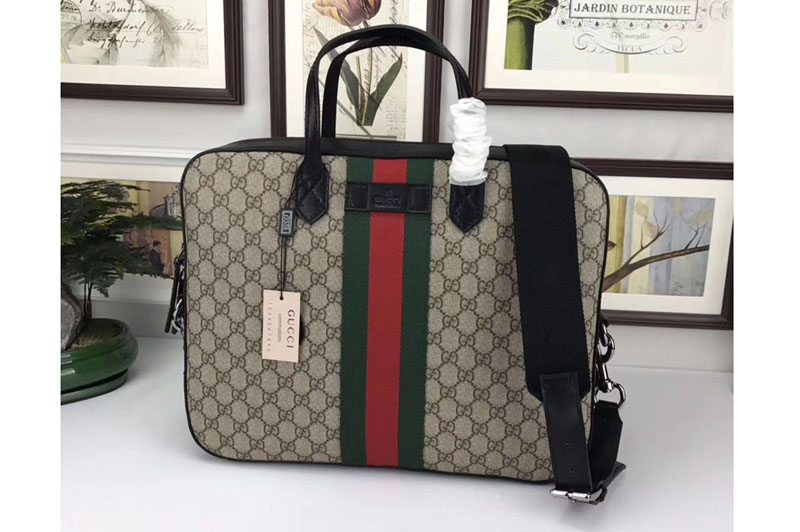 Gucci ‎387102 Web GG Supreme briefcase Bags Brown