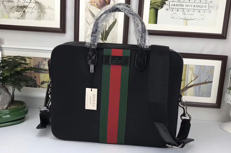 Gucci ‎387102 Web GG Supreme briefcase Bags Black