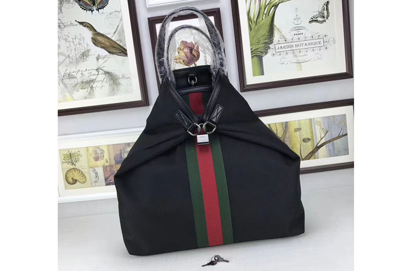 Gucci 387105 Web Band Canvas Backpack/Tote