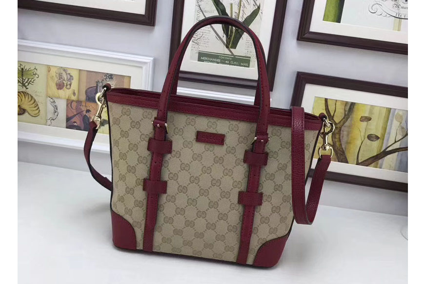 Gucci 387603 GG Classic Tote Bags Red