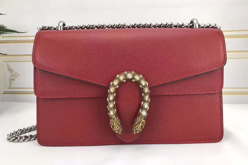 Gucci 400249 Dionysus Blooms Leather Shoulder Bag Red