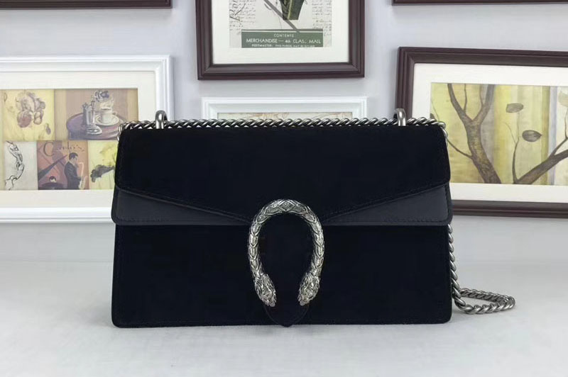 Gucci 400249 Dionysus Suede Leather Mini Shoulder Bag Black