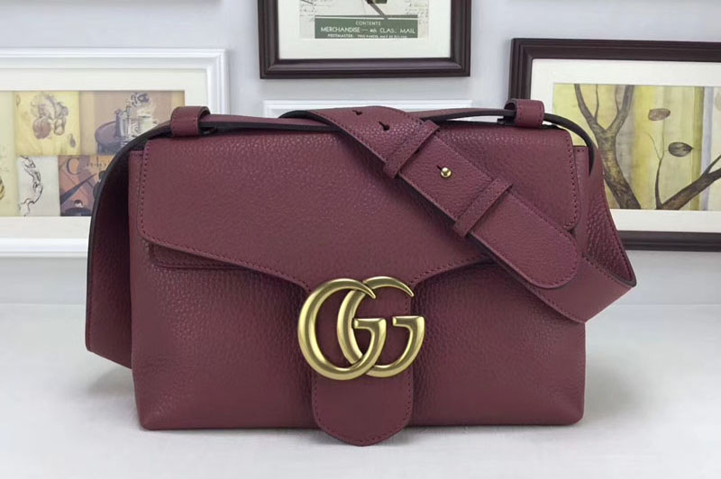 Gucci 401173 GG Marmont Leather Shoulder Bag