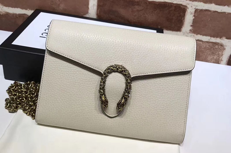 Gucci 401231 Dionysus leather mini chain bags White