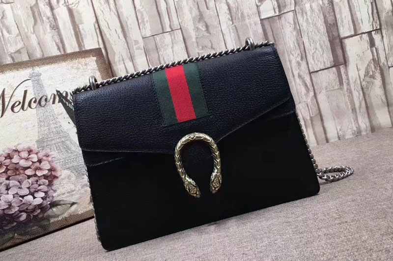 Gucci 403348 Dionysus Lichee Pattern Shoulder Bag Black