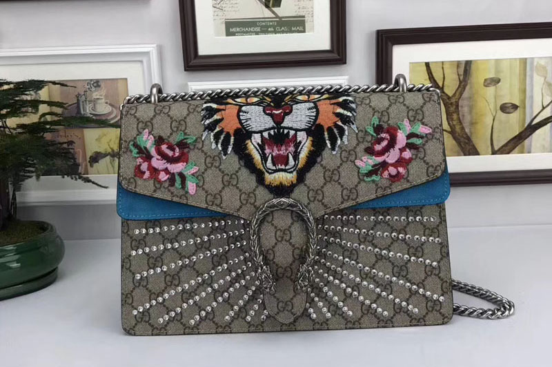 Gucci Dionysus Embroidered Tiger Shoulder Bags 403348