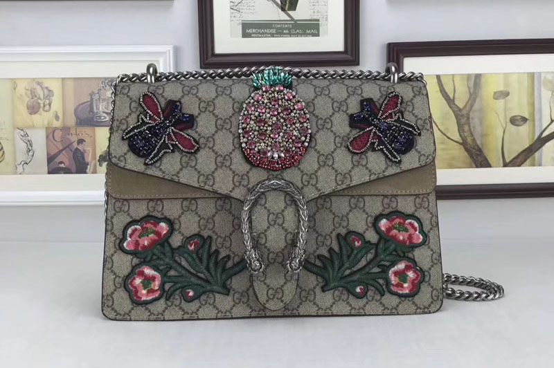 Gucci 403348 Dionysus Embroidered Pineapple Shoulder Bag