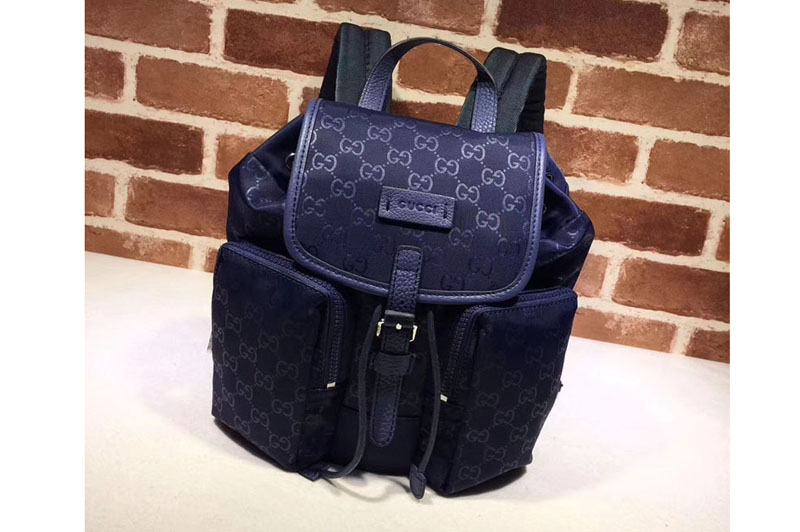 Gucci 406361 GG Guccissima Blue Canvas Backpack Bags