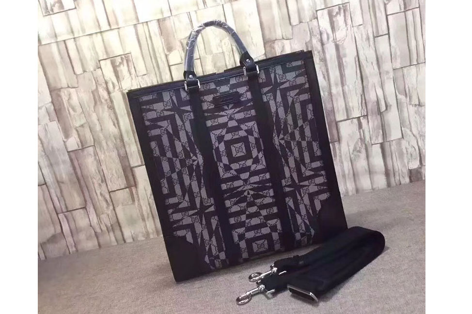 Gucci 406387 Tian GG Supreme Tote Bags Black