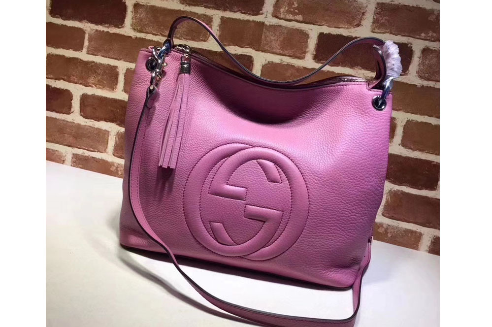 Gucci 408825 Soho Leather Hobo Bag Pink