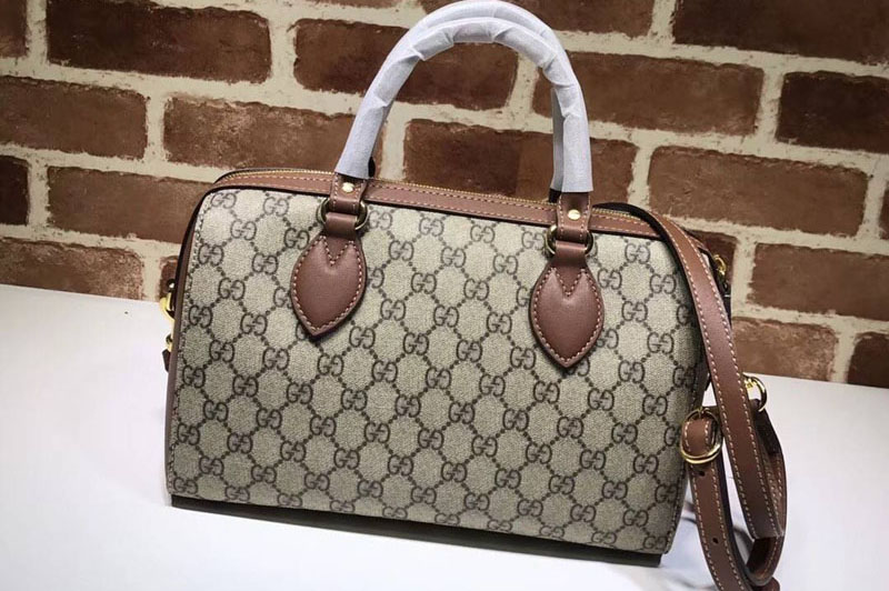 Gucci 409529 GG Supreme Top Handle Bags Brown