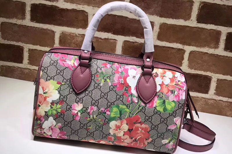 Gucci 409529 Blooms GG Supreme Top Handle Bag Pink
