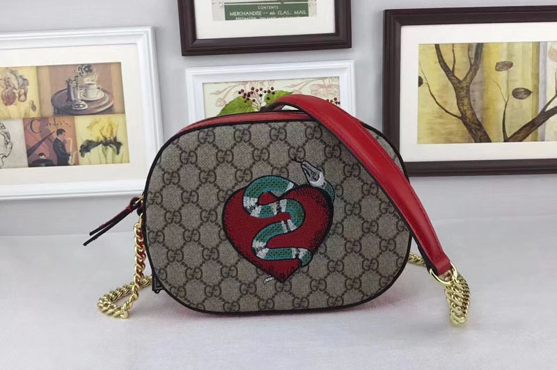 Gucci 409535 Snake GG Supreme Mini Chain Bags