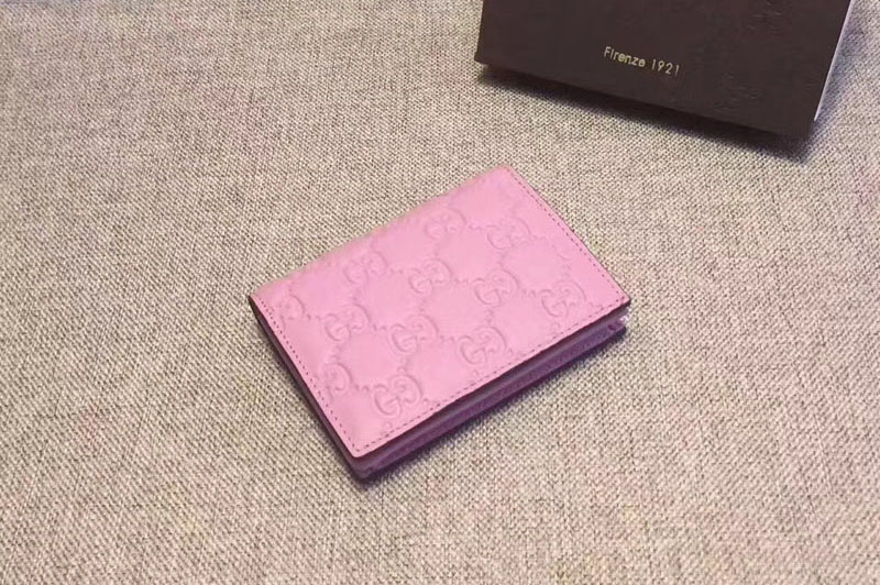 Gucci 410120 Signature card case Pink