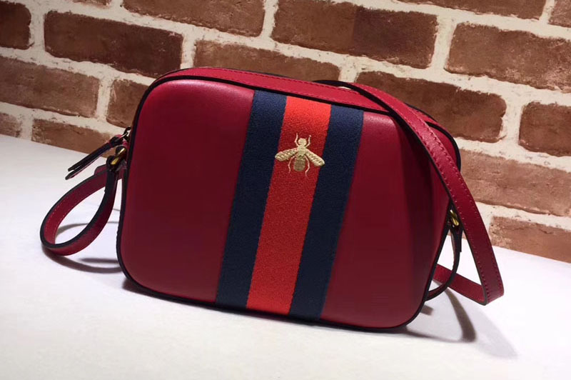 Gucci 412008 Leather Shoulder Bags Red