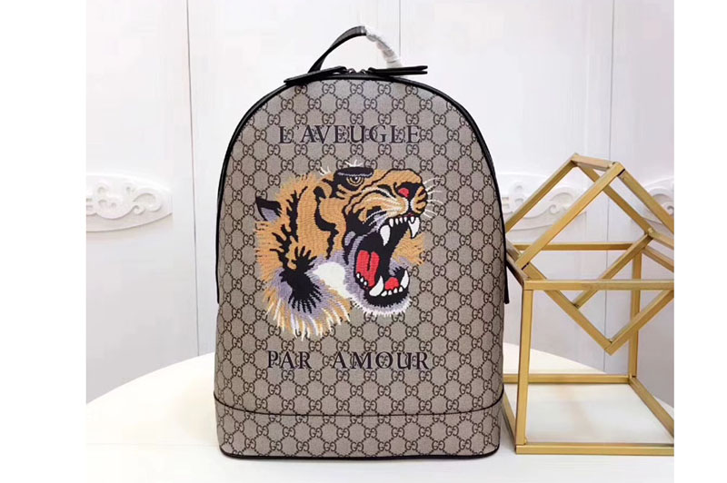 Gucci 419584 Tiger print GG Supreme backpack