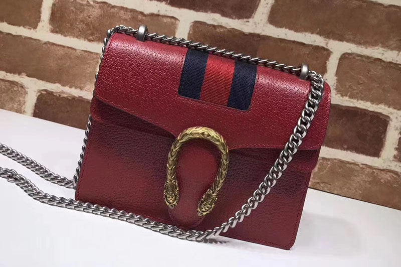 Gucci 421970 Dionysus Leather Mini Bag Red