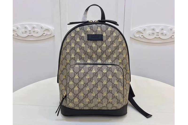 Gucci 427042 Embroidered Bees GG Supreme Backpack