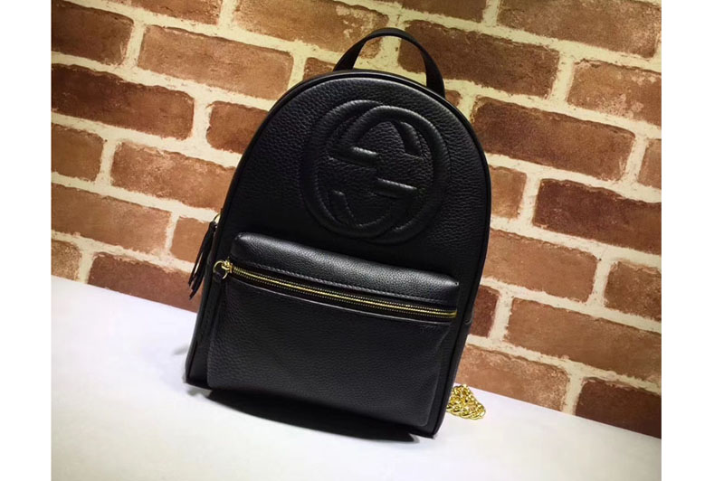 Gucci Soho Leather Chain Backpack Black 431570
