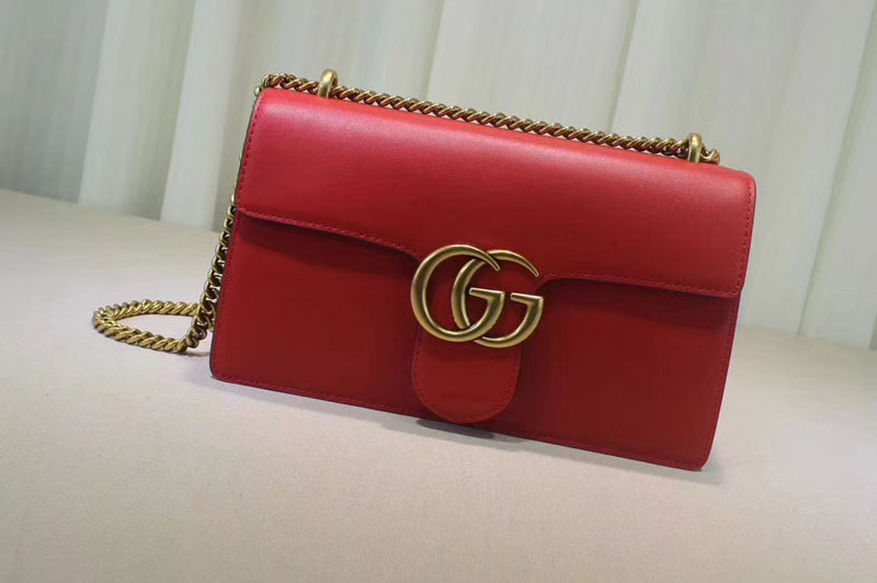 Gucci 431777 GG Marmont Leather Shoulder Bags Red
