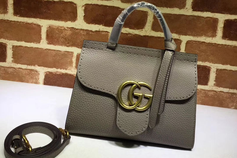 Gucci 442622 GG Marmont leather top handle mini bags Grey