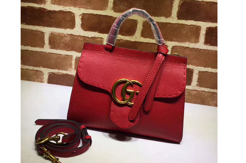 Gucci 442622 GG Marmont leather top handle mini bags Red