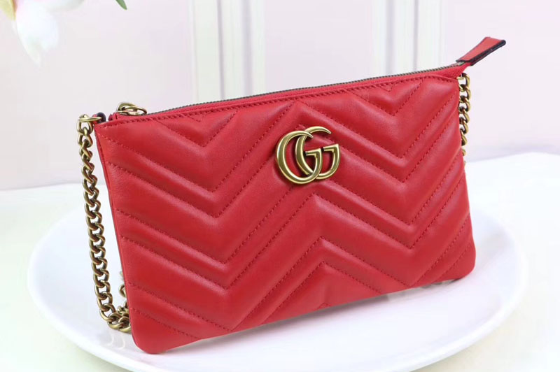 Gucci 443447 GG Marmont mini chain bags Red