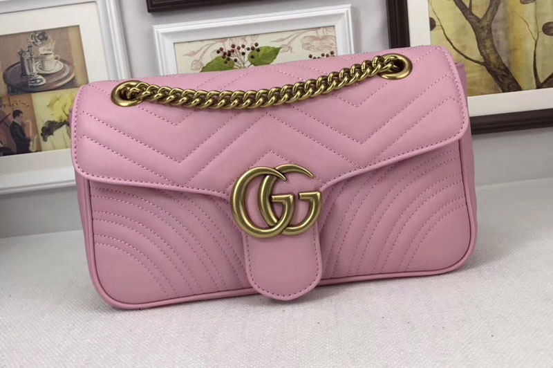 Gucci 443497 GG Marmont Matelasse Shoulder Bags Pink