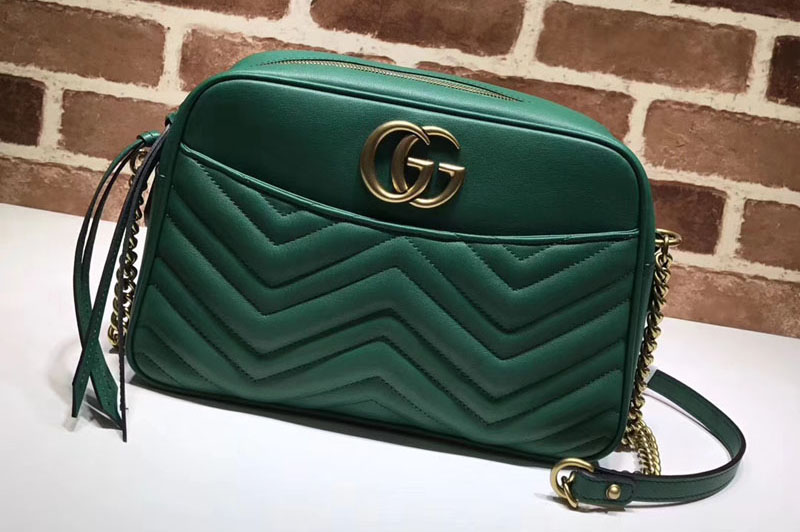 Gucci 443499 GG Marmont matelassé shoulder bags Green