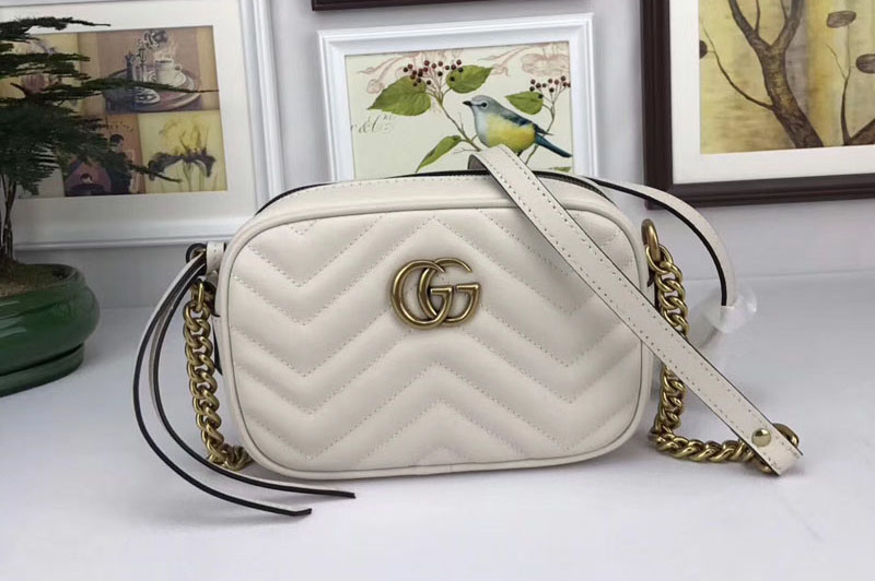 Gucci 448065 GG Marmont Matelasse Mini Bags White