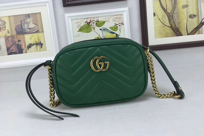 Gucci 448065 GG Marmont Matelasse Mini Bags Green