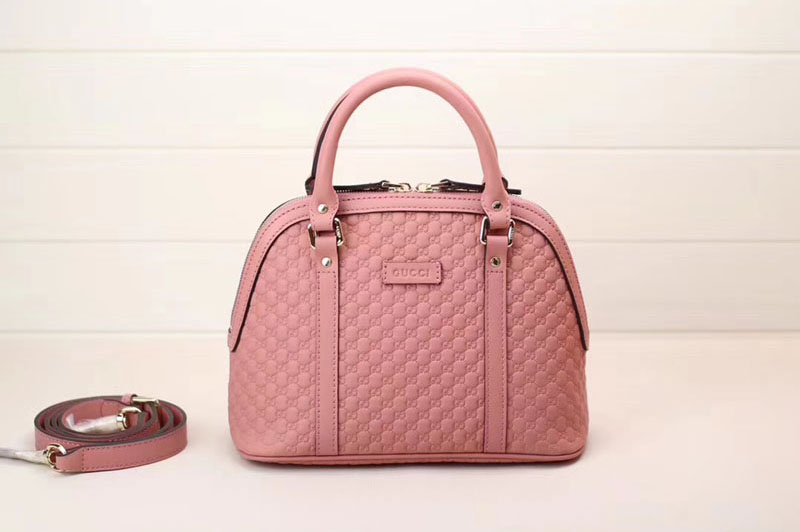 Gucci 449654 Signature Leather Top Handle Bag Pink