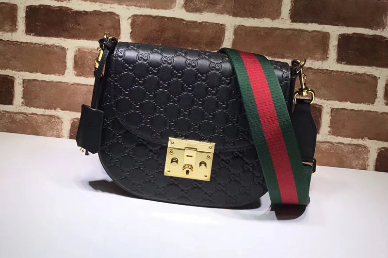 Gucci 453189 Padlock Signature leather shoulder bags Black
