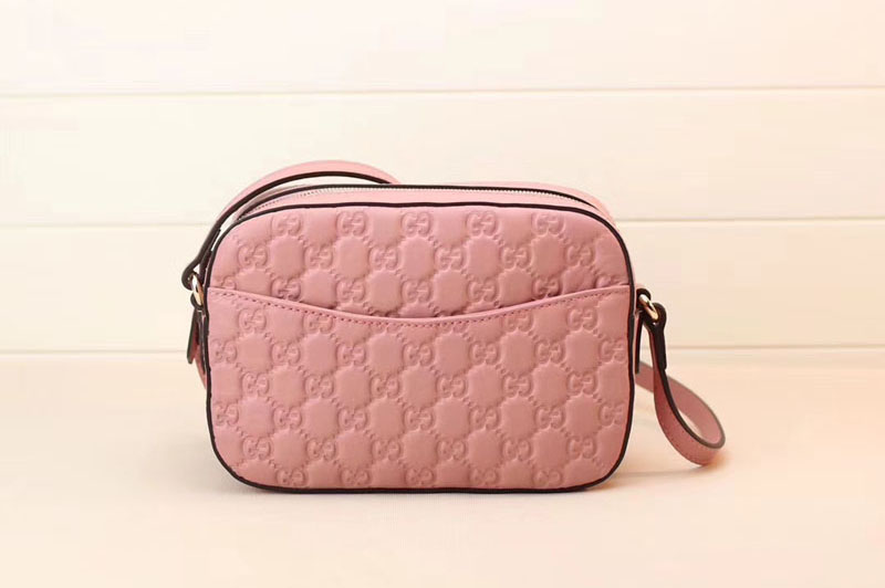 GUCCI 453770 GG Signature Leather Cross Body Bags Pink